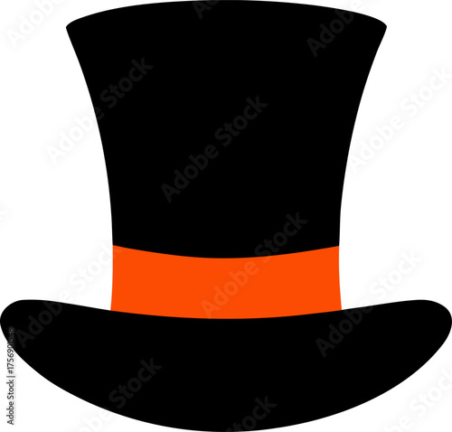 black top hat isolated