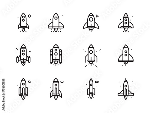 Cosmic Rocket Line Art Explores The Universe