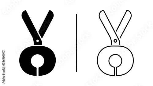 Scissors icon with transparent background