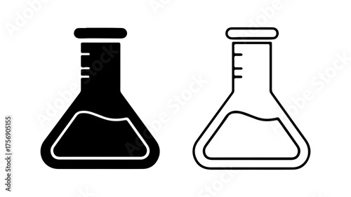 Erlenmeyer flasks with transparent background