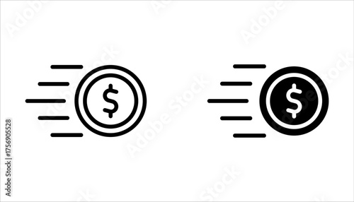 fast money icon set, Fast cash money for finance professional business logo design on white background