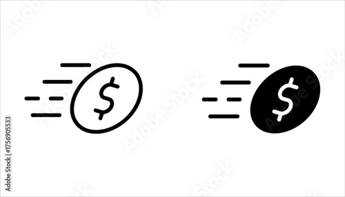 fast money icon set, Fast cash money for finance professional business logo design on white background