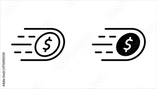 fast money icon set, Fast cash money for finance professional business logo design on white background