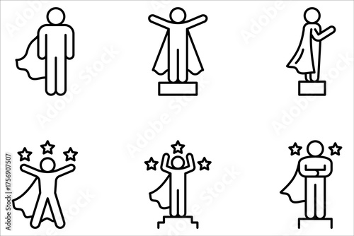 role model Icon set, Symbol isolated white background