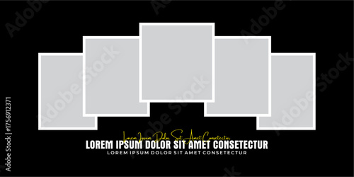 Pictures or photos frame collage layout abstract photo frames and digital photo wall template