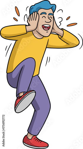 Elderly Indian man cartoon illustration seen from back, leaning on a walking stick, wearing traditional dhoti and shawl, vector graphic for culture, history, and retirement concept.