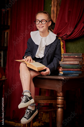 Smiling Student Reading