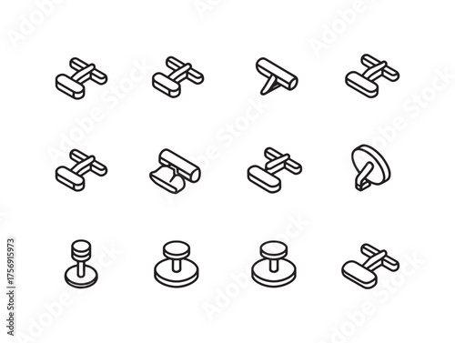 Cufflinks line art designs inspire modern sophistication