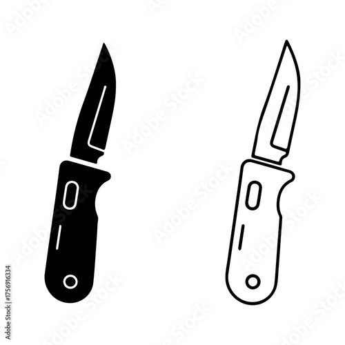 Pocket knife icon with transparent background