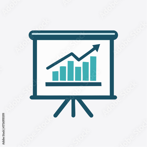 Visual Representation of Economic Growth and Financial Performance on a Presentation Board