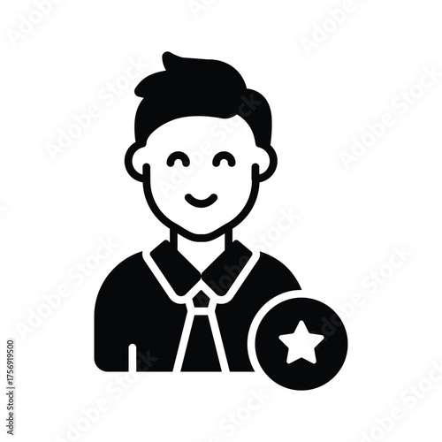 Get this amazing icon of best employee in modern style