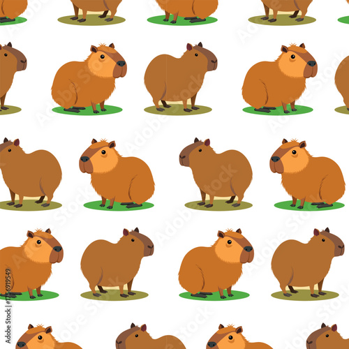Capybara print pattern, suitable for printing on paper, fabric