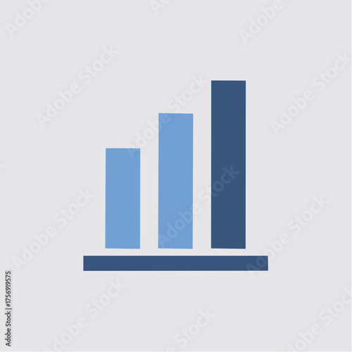 Visual representation of increasing data trends, depicted with three ascending bar graphs