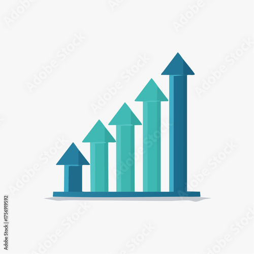 Visual Representation of Progressive Growth, Ascending Arrows Depicting Upward Trends and Expansion