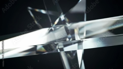 Abstract Crystal Prism Reflection with Light Dispersion