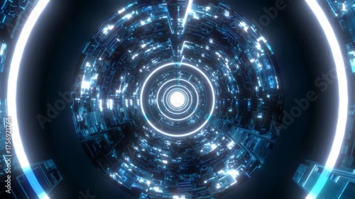 Animated technological space tunnel