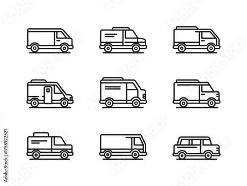 Delivery Van Line Art Transport Concept Sketch