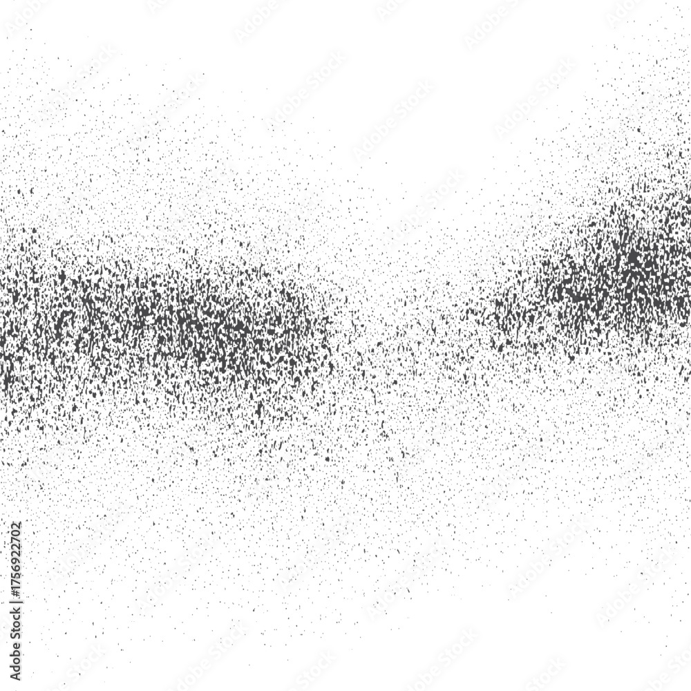 Fototapeta premium Black particles splatter on white background. Abstract grunge black and white distressed texture overlay effect