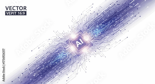 Cutting-edge artificial intelligence concept with glowing circuit board design offering a stunning visual for tech innovations and high-tech solutions