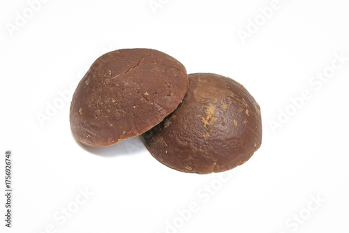 Palm Sugar on White Background