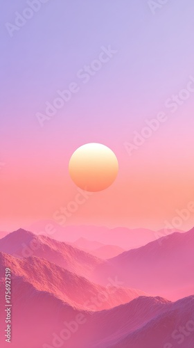 Sunset over the mountains, a beautiful landscape.