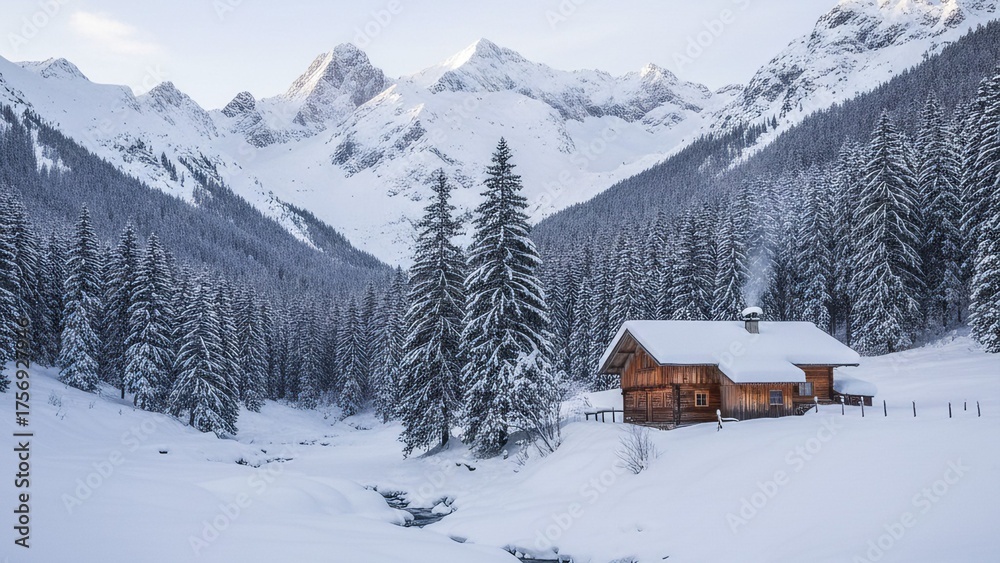 Fototapeta premium winter landscape in the mountains