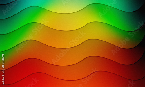 Rainbow Gradient Waves Abstract Background Wavy Layered Design Multicolored Shapes Template