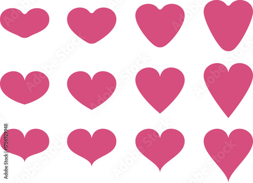 pink hart icon vector ハートのアイコン