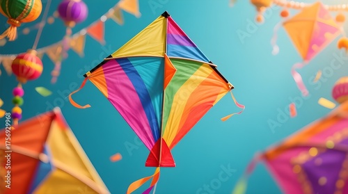 Bright and festive wallpaper for Makar Sankranti with colorful kites