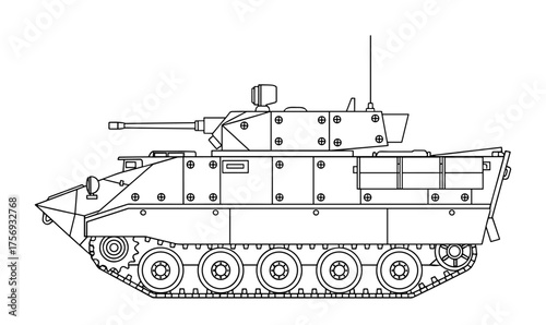 Infantry Fighting Vehicletechnical drawing black and white