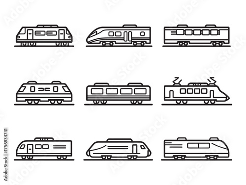 Double Decker Train Line Art Perspective