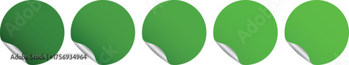 green colored round sticker label banners - vector design element