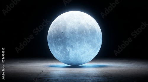The Moon is displayed in detail against a black backdrop, highlighting craters, Tycho, Oceanus Procellarum, and maria