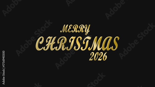 merry christmas 2026 text animation 