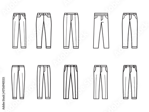 Dress Pants Line Art Elegant Modern Style