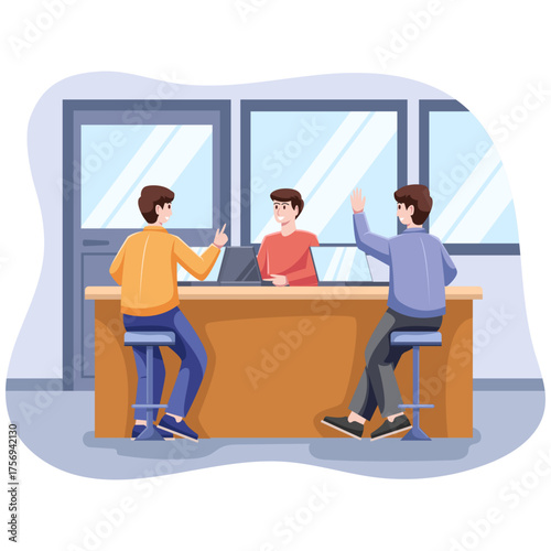 Team Members Collaborating in Office Meeting to Discuss Business Project