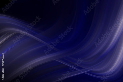 Abstract blue waves on a black background. Decorative background for design and web.