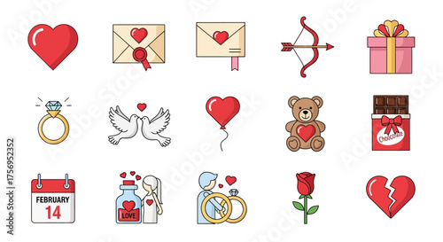 Valentines Day Icons Love Romance and Affection 1.