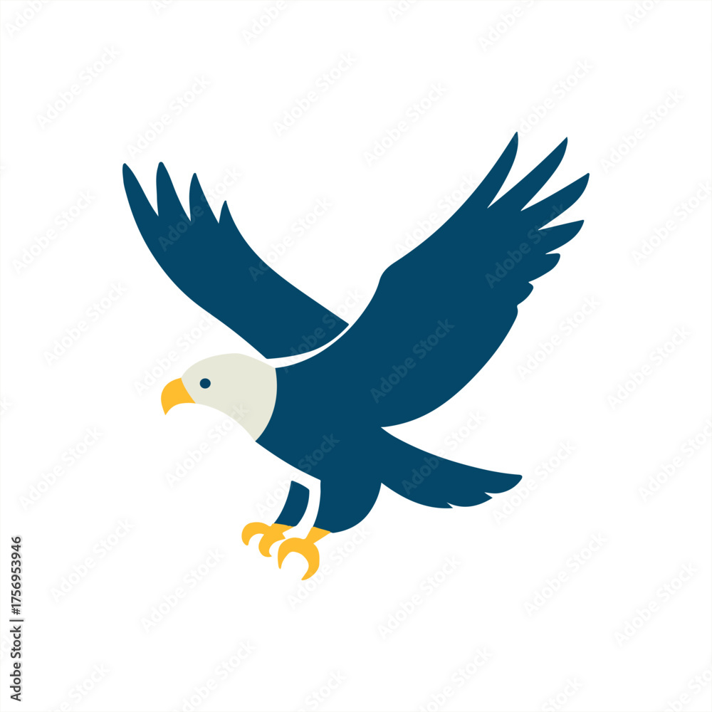 Obraz premium colorful flying eagle on sky vector design