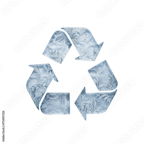 Frozen Recycle Symbol: A Chilling Reminder of Environmental Responsibility and Sustainable Living, Perfect for Eco-Conscious Brands and Campaigns, PNG transparency