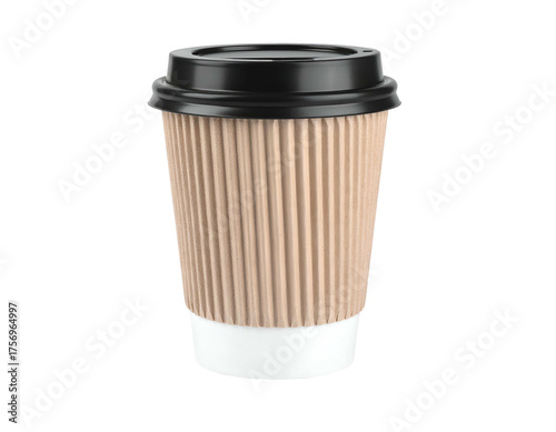 Wallpaper Mural Rendered view of a disposable coffee cup, featuring a brown paper sleeve and black lid Torontodigital.ca