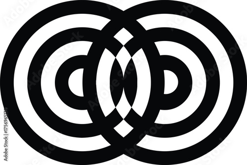 Geometric overlapping concentric circles icon