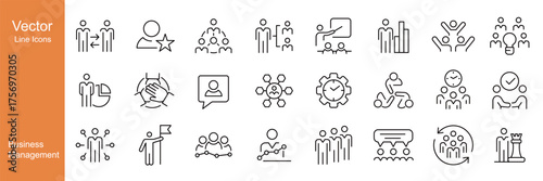 Business Management Icons - Vector Line Icons. Editable Stroke.