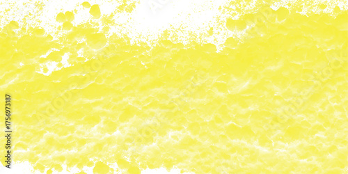 Vibrant yellow abstract watercolor splash background with a bright, energetic feel and scattered paint droplets creating a dynamic and cheerful artistic texture perfect for summer themes and