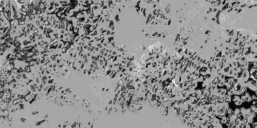 Abstract chaotic pattern of dark gray and black organic shapes with lighter gray outlines, resembling a microscopic view of cells or a distressed textured surface, offering a complex and visually