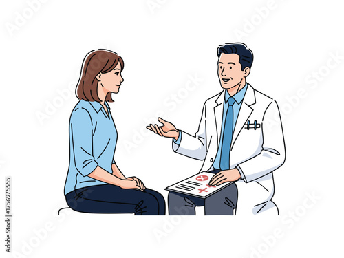 doctor examining a patient isolated with white background	