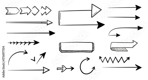 Collection of Hand Drawn Arrows and Shapes for Design.