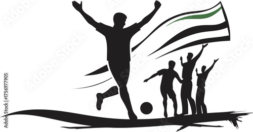 soccer player kicking ball silhouette dynamic spo