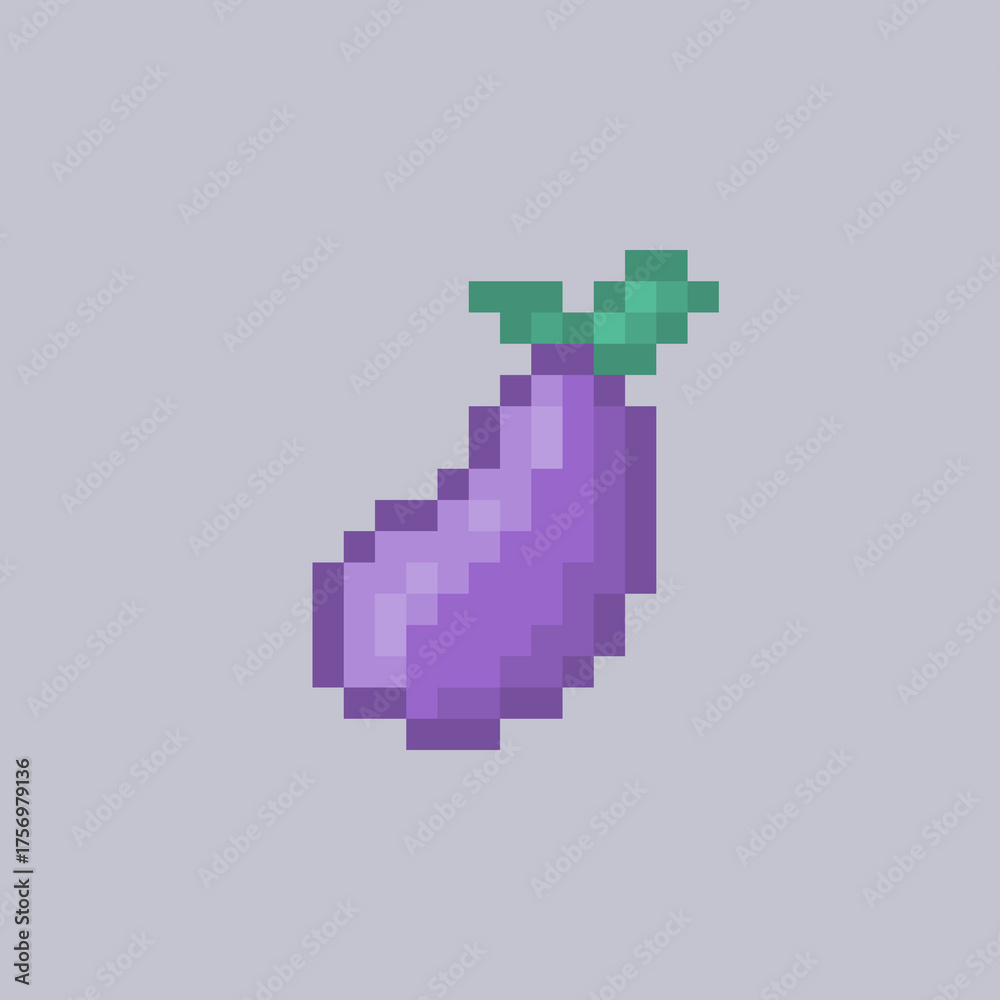 Obraz premium eggplant in pixel art