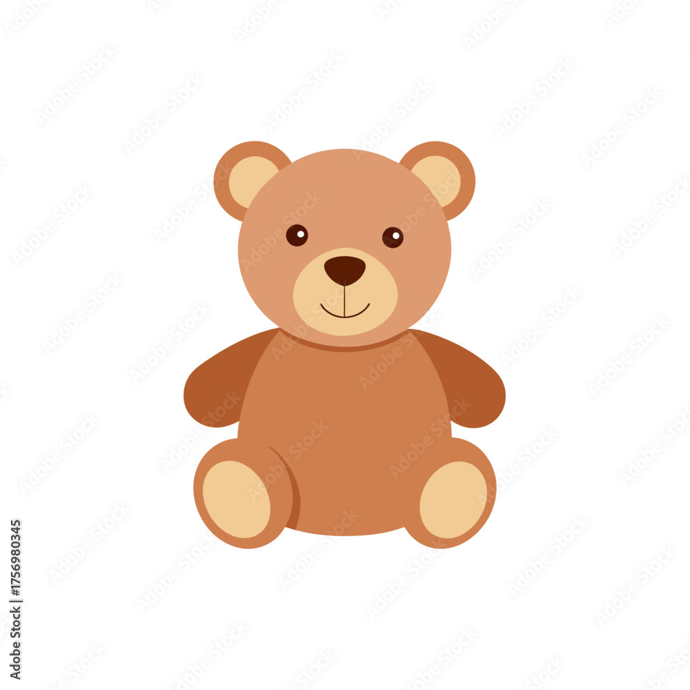 Fototapeta premium Cute cartoon teddy bear illustration on black background